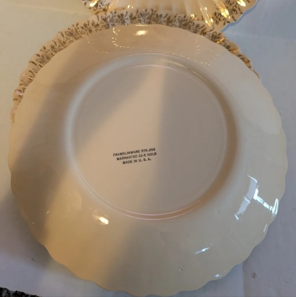 Vintage Franklinware 22K Gold Plate USA. Set of 5.